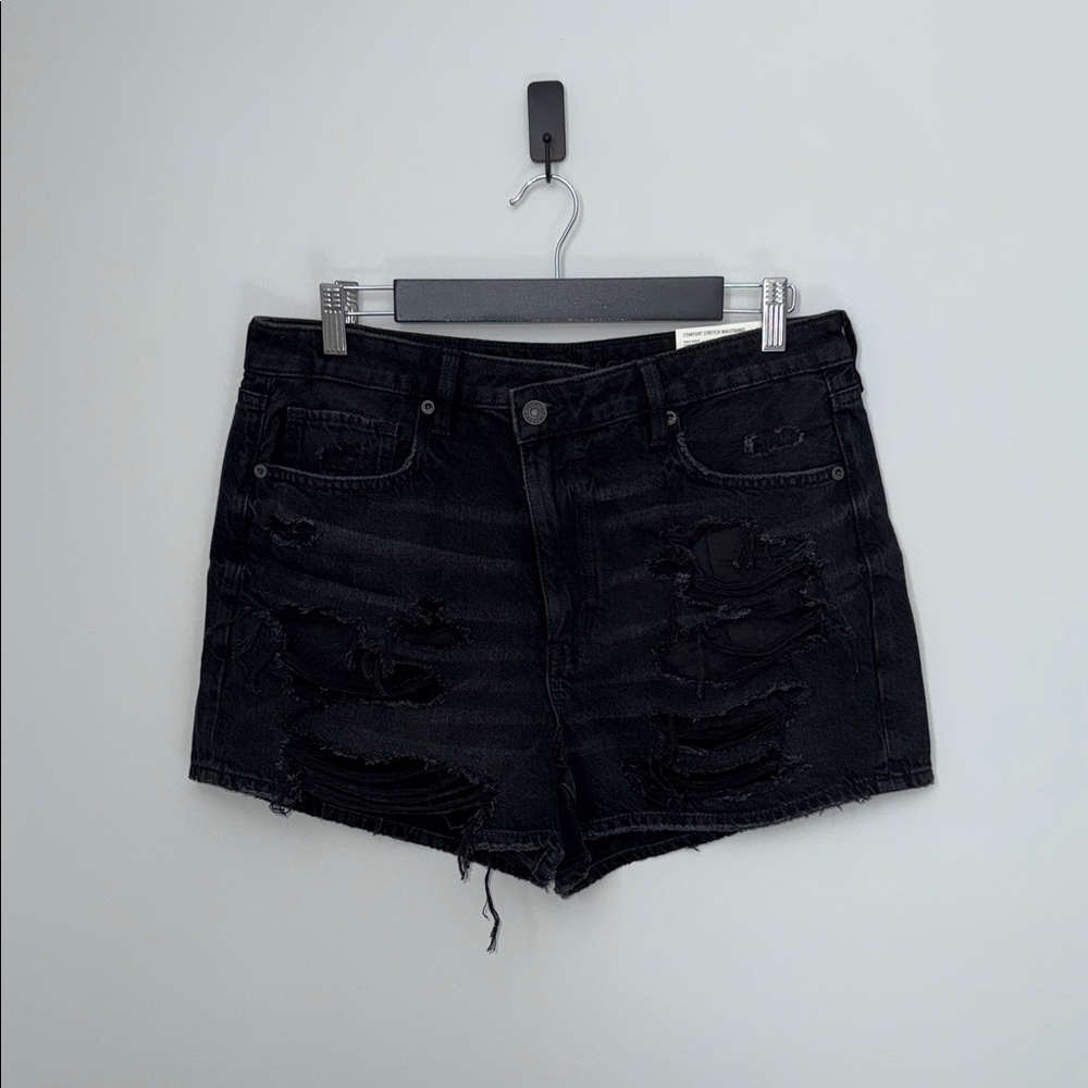 American Eagle Outfitters Black Ripped Jean Shorts